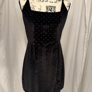 Nordstrom's Holiday Dress Women's XL Black Velvet with Metal Studs